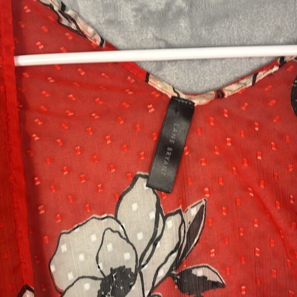 Lane Bryant Bright Red White Tropical Floral Wrap Bathing Suit Cover Up One Size - Picture 2 of 9